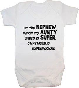 T-Shirt Neffe Tante... Babygrow Body Strampler Weste Neugeborenes-24m Geschenk Junge Mädchen - Bild 1 von 6