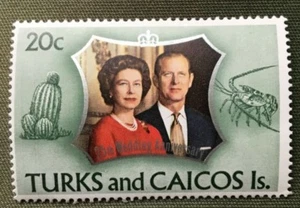 Turks & Caicos stamp - 25th Wedding Anniversary 20 U S cents 1972 Sg:TC 372 - Picture 1 of 2