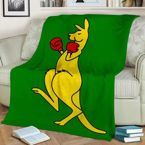 New Boxing Kangaroo Throw Blanket - Picture 1 of 1