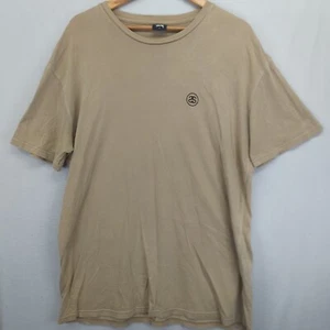 Stussy Short Sleeve T-shirt Shirt Beige Worldwide Tribe Long Line Stüssy XL Mens - Picture 1 of 15
