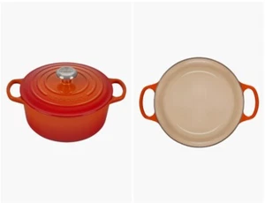 Le Creuset Enameled Cast Iron Signature Round Casserole Dutch Oven 4.5 qt Flame - Picture 1 of 9