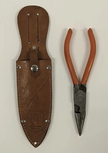 Vintage Overland Fisherman's Friend Orange Pliers with Leather Sheath Germany - Picture 1 of 15
