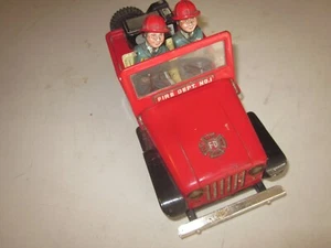 Auto Comando Pompieri Vintage Tinplate a Batteria, Nomura Toys (T.N) Giappone VG - Foto 1 di 6