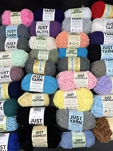 JUST YARN JUST CHENILLE JUST COTTON 1.76oz Choose your Colors - Picture 1 of 43