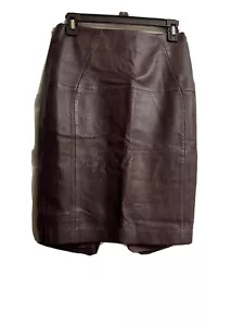 H&M Fine Leather Skirt.. Brown… Size 6 - Picture 1 of 3