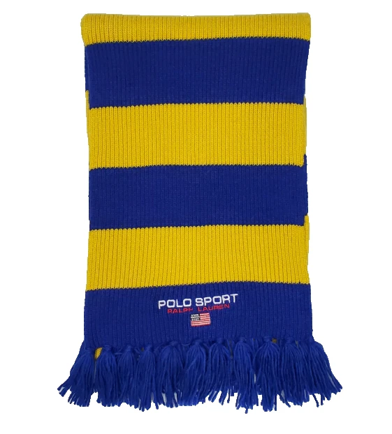 Polo Ralph Lauren POLO SPORT Bufanda Dorado Azul Real O/S Nuevo con Etiquetas Foto 1 de 1