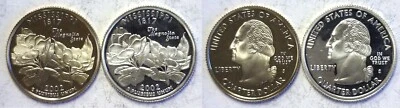 2002-S Mississippi Statehood Quarter Silver & Clad Proofs 2 Coin Set - Image 1 of 3