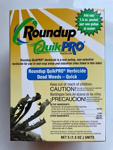 Roundup QuikPro Weed Killer Herbicide 73.3% QuickPro 5 Packets, 1 packet per Gal