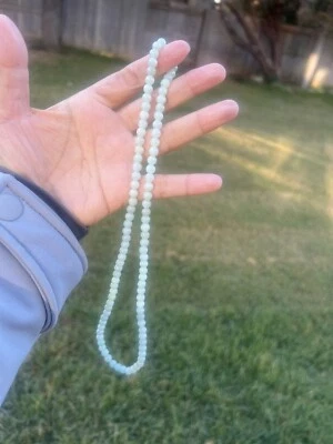 Pulsera de cuentas de 3 círculos verde 100 % natural grado A jadeíta jade 5,5 mm 20" A375 2 Foto 1 de 4