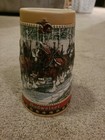 1988 Anheuser Busch AB Budweiser Bud Holiday Christmas Beer Stein Clydesdales for sale