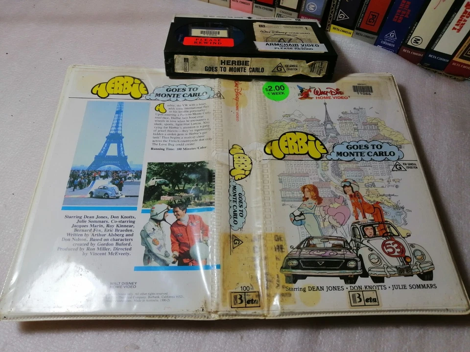 HERBIE GOES TO MONTE CARLO 1977 - RARE Disney Home Video BETA 1st Issue - COMEDY - image 1 of 1