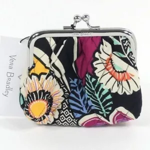 Vera Bradley Kauai Münzbörse mit Blumenmuster Kuss Lock Neu mit Etikett - Bild 1 von 3