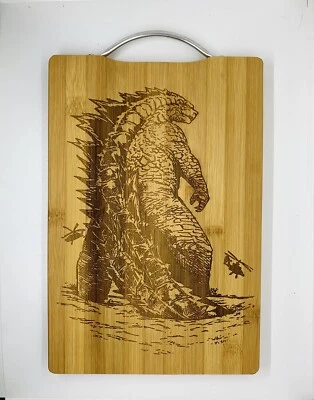 Godzilla Grabado Láser Bambú Alta Calidad Tabla de Cortar Regalo de Navidad Pop Foto 1 de 3