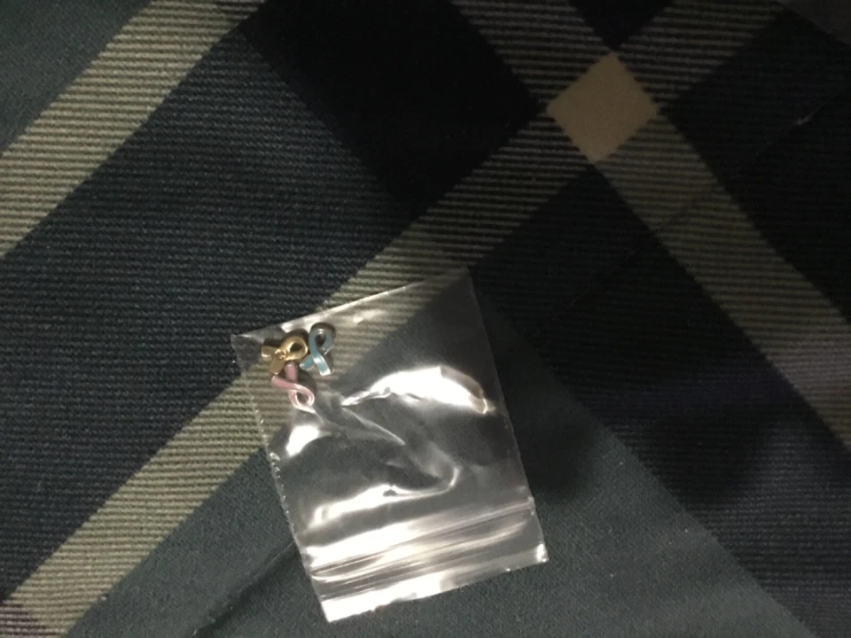 Origami Owl Awareness ribbon charms set of 3 childhood, breast, suicide aware - Image 1 of 1