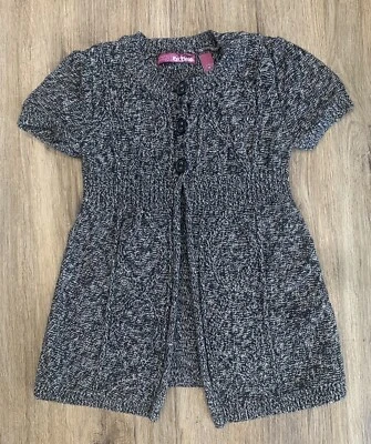 Epic нитки девочек средний 8 черный и белый короткий рукав длинный кардиган туника - Изображение 1 из 4