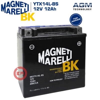 BATTERIE MARELLI YTX14L-BS 12Ah Harley Davidson XLH Serie (Sportster) 883 2005 Foto 1 de 2