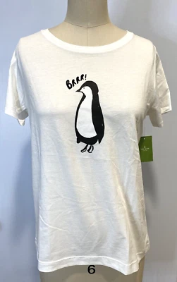 Camiseta blanca Kate Spade Broome Street Penguin talla S Foto 1 de 4