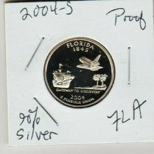 2004 S Florida PP 90% Silber State Quarter 1845 Gateway to Discovery Sail ttA - Bild 1 von 3