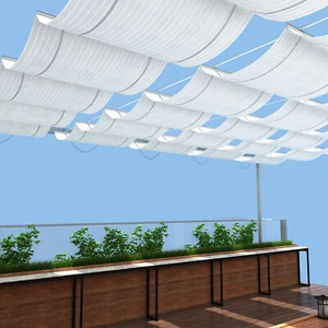 Retractable Pergola Canopy Cover Sun Shade Awning Outdoor Yard Patio Deck Gray - Picture 1 of 6