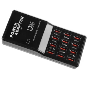 12 Port USB Charging Station Hub Desktop Wall Cell Phone Charger Organizer USA - Picture 1 of 7