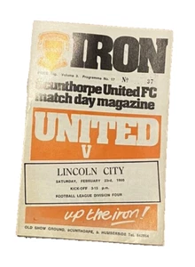 SCUNTHORPE UNITED V LINCOLN CITY - DIVISION FOUR - 23/2/1980 - Picture 1 of 1