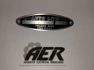 Etiqueta de identificación de generador de arranque Auto-lite placa de identificación autolite estampada con tus números - Imagen 1 de 3