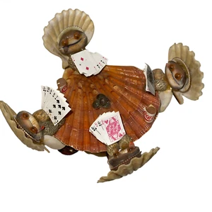 "De colección Jugador de Poker Seashell Arte Cigar Mesa Juego de Cartas Almeja Divertido 6""x3.5""" - Imagen 1 de 16