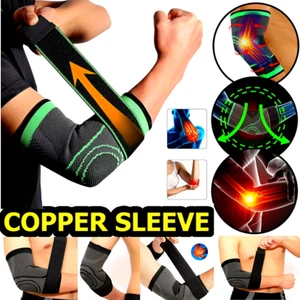 Tennis Elbow Brace Support Sleeve Arthritis Copper Arm Joint Pain Band Wrap - Picture 1 of 24