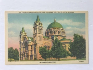 Postal MO St. Louis Missouri St. Louis Cathedral vista en esquina década de 1940 - Imagen 1 de 2