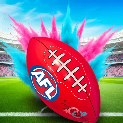 AFL Rugby Gender Reveal Ball – Pink or Blue Powder – Ships from Australia - Image 1 of 4