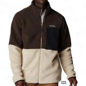 Columbia Mountainside Heavyweight Fleece Zip Jacket Men's XXL Brown Beige Sherpa - Picture 1 of 10