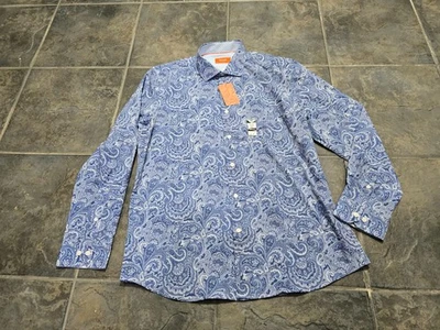 Camisa de vestir Tallia para hombre ajustada 15 15.5 32 33 azul medio cachemir cuello botón Foto 1 de 4