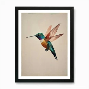 Hummingbird Art Print Framed Wall Art Poster Canvas Print Picture - Picture 1 of 4
