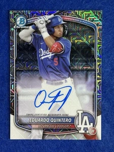 2025 Bowman Chrome Prospect Eduardo Quintero Mojo Refractor AUTO  Dodgers BMA-EQ - Picture 1 of 2