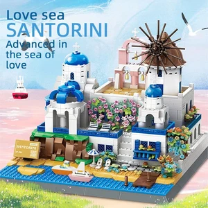 Santorini Island Modern Villa Building Blocks World Architecture Bricks 1372PCS - Picture 1 of 21
