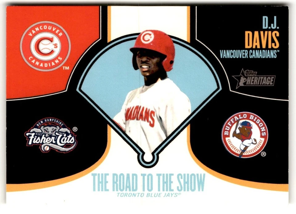 D.J. Davis 2013 Topps Heritage Minor League Road to the Show #RTTS-DDA Vancouver - Image 1 of 2