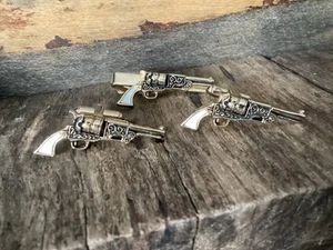 Vintage Shields Musket Gun Rifle Cufflinks & Tie Clip Set - Picture 1 of 10