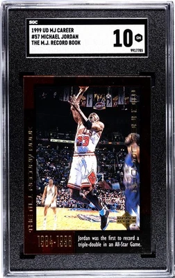 Bulls Michael Jordan 1999 Upper Deck MJ Career No.57 SGC Graded 10 Single Card - Image 1 of 2