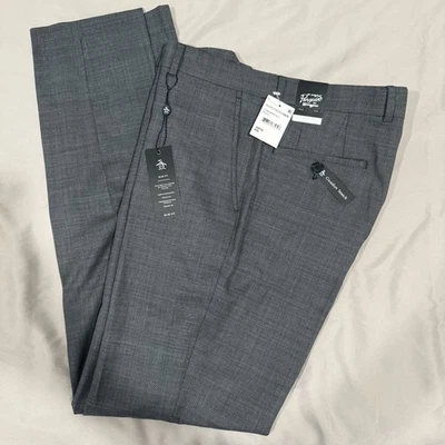 Penguin Pants Men’s slim Fit 34x34 Black Stretch Wool Blend Dress Trousers - Image 1 of 4