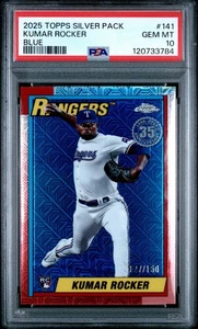 Kumar Rocker 2025 Topps Serie 2 1990 Paquete Plata #141 Azul/150 PSA 10 ¡POP 1!! - Imagen 1 de 2