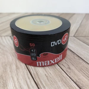 Maxell DVD-R Recordable Blank DVD-R Discs Pack 50 Shrink-Wrap 4.7GB 120mins 16x - Picture 1 of 7