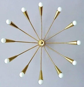 12 Ceiling Light - Mid Century Modern Ceiling Lamp Flush Mount Brass Meteors Spu - Picture 1 of 3