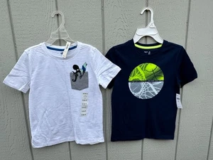 NEW lot 2 Surf Basketball Size S 6-7 Boys T-shirt Tee Blue White - Picture 1 of 5