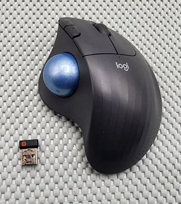 Logitech Ergo M575 Wireless Trackball Mouse Black Bluetooth and USB - Image 1 of 4