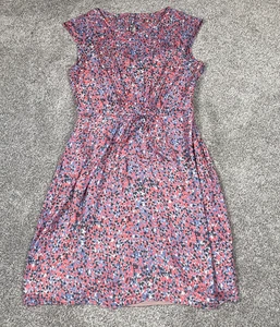 Vestido J Crew para mujer 10 rosa seda moteado hadas caprichoso casa de campo forrado preppy - Imagen 1 de 11
