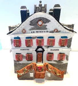 Vintage Lemax 1993 Dickensvale Discontinued Porcelain Lighted House Porch Snow - Picture 1 of 10