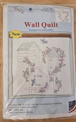 Edredón de pared Jack Dempsey estampado bordado a mano BIRDHOUSES #739-399 Foto 1 de 4