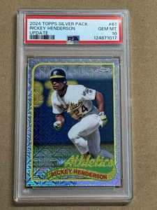 Paquete Topps 2024 cromo plata Rickey Henderson #61 PSA 10 GEMAS COMO NUEVO ¡POP 4! - Imagen 1 de 2