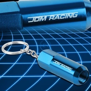 Anodized Acorn Tuning Wheel Rim Lock Lug Nut Keychain Key Chain Ring Light Blue - Picture 1 of 5