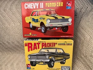 Lote de 2 kits de autos divertidos Chevy Nova A/FX 1965 épicos 1/25 AMT NHRA - Imagen 1 de 17